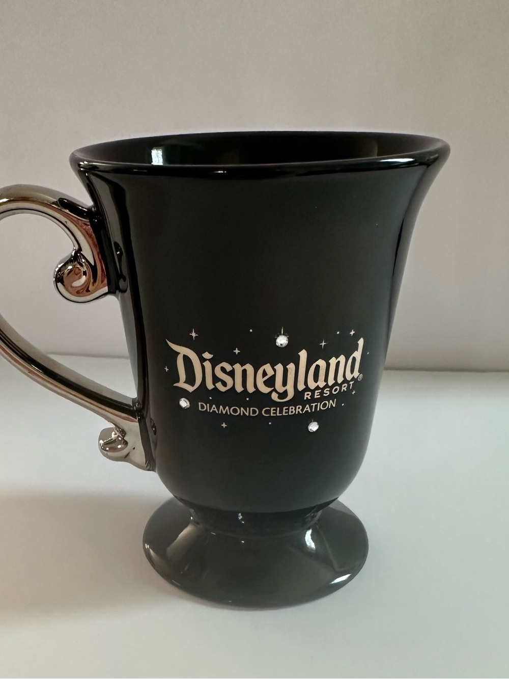 Disney Black Diamond Celebration Pedestal Mug with Metallic Handle